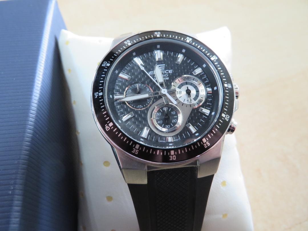 美品エディフィス EDIFICE EF-552 クォーツ クロノグラフ 黒文字盤