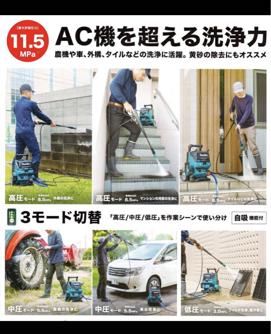 【付属品完備】Makita/コードレス　40V充電式高圧洗浄機 MHW001GZ