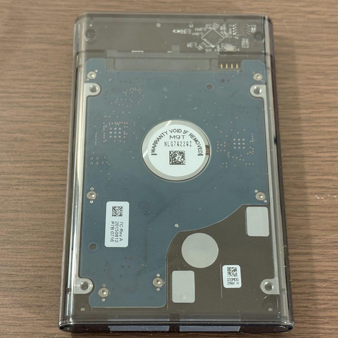 2TB ポータブルHDD ST2000LM003 ケース付き／SMART正常