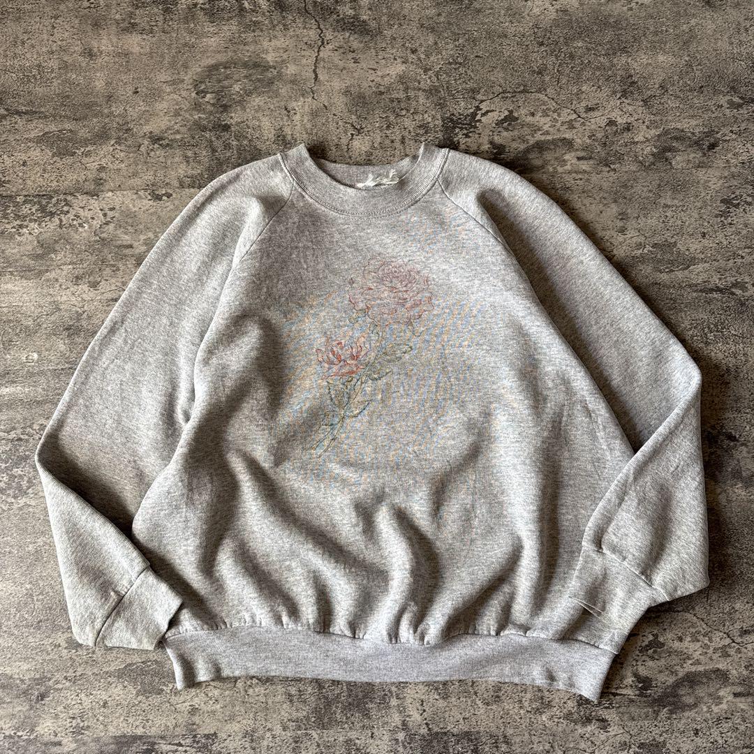 90s ヴィンテージ ジャケット 総柄 花柄 バラ柄 オーバーサイズ USA製 古着 90s USA製 GAP ピグメント染 オーバーダイ 100%コットン