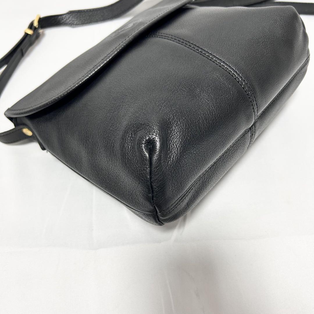 美品 LONGCHAMP ロンシャン レザー ショルダーバッグ ゴールド