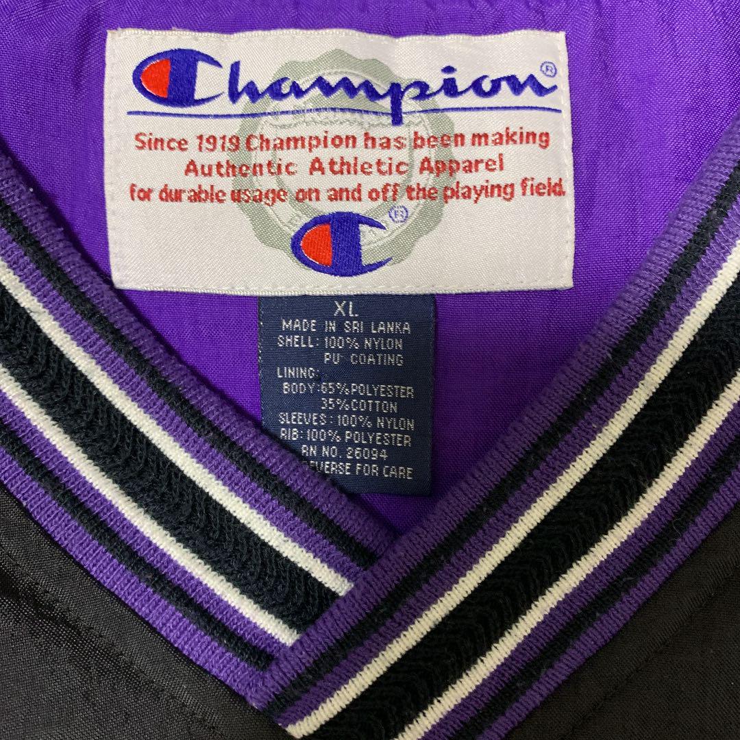 ンのナイロ チャンピオン ナイロンプルオーバー パープル 90s XL 美品 mrluQ-m32604139010 ブランド