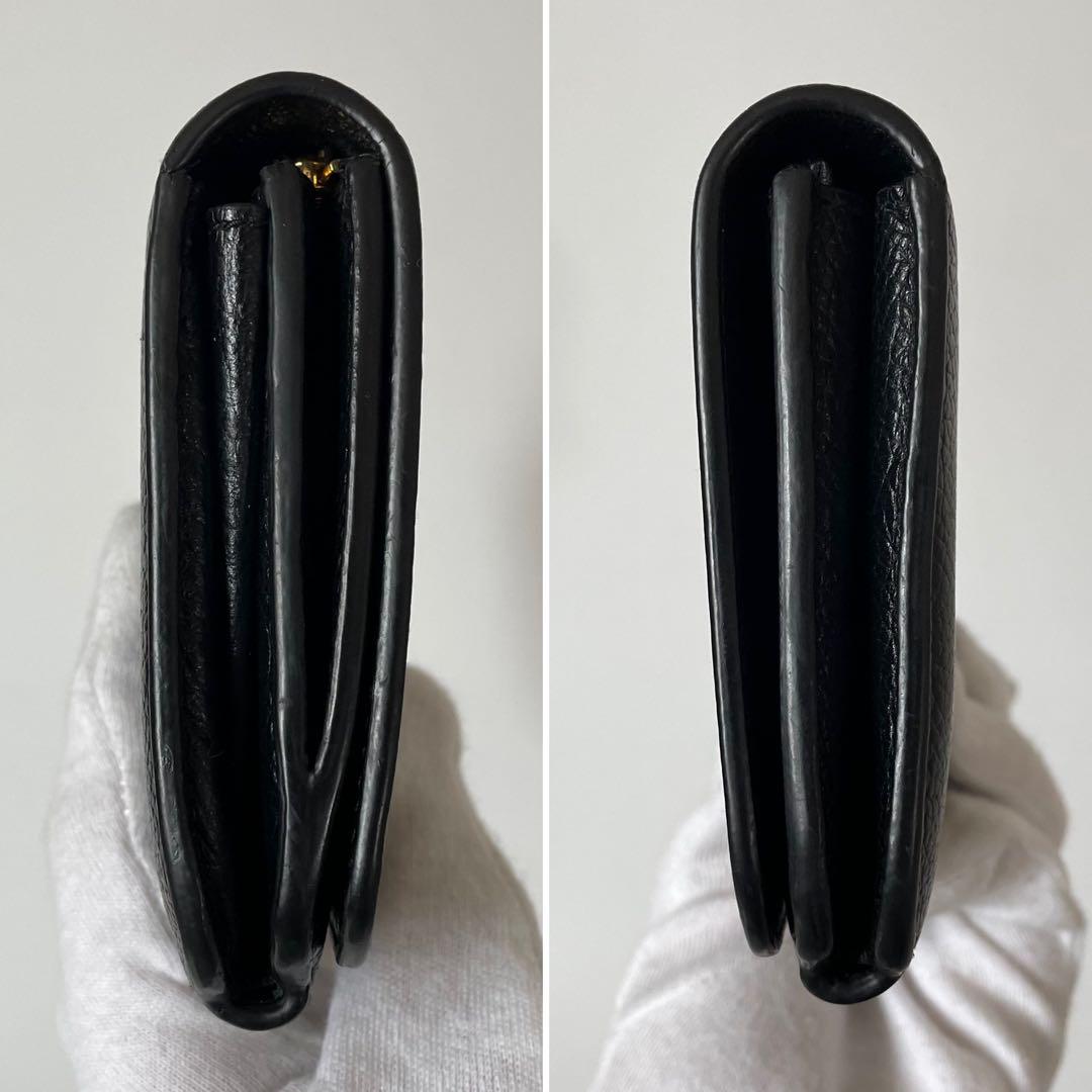 【極美品】バレンシアガ 長財布 コンチネンタル フラップ シボ革 レザー 黒 極美品】バレンシアガ 長財布 コンチネンタル フラップ シボ革