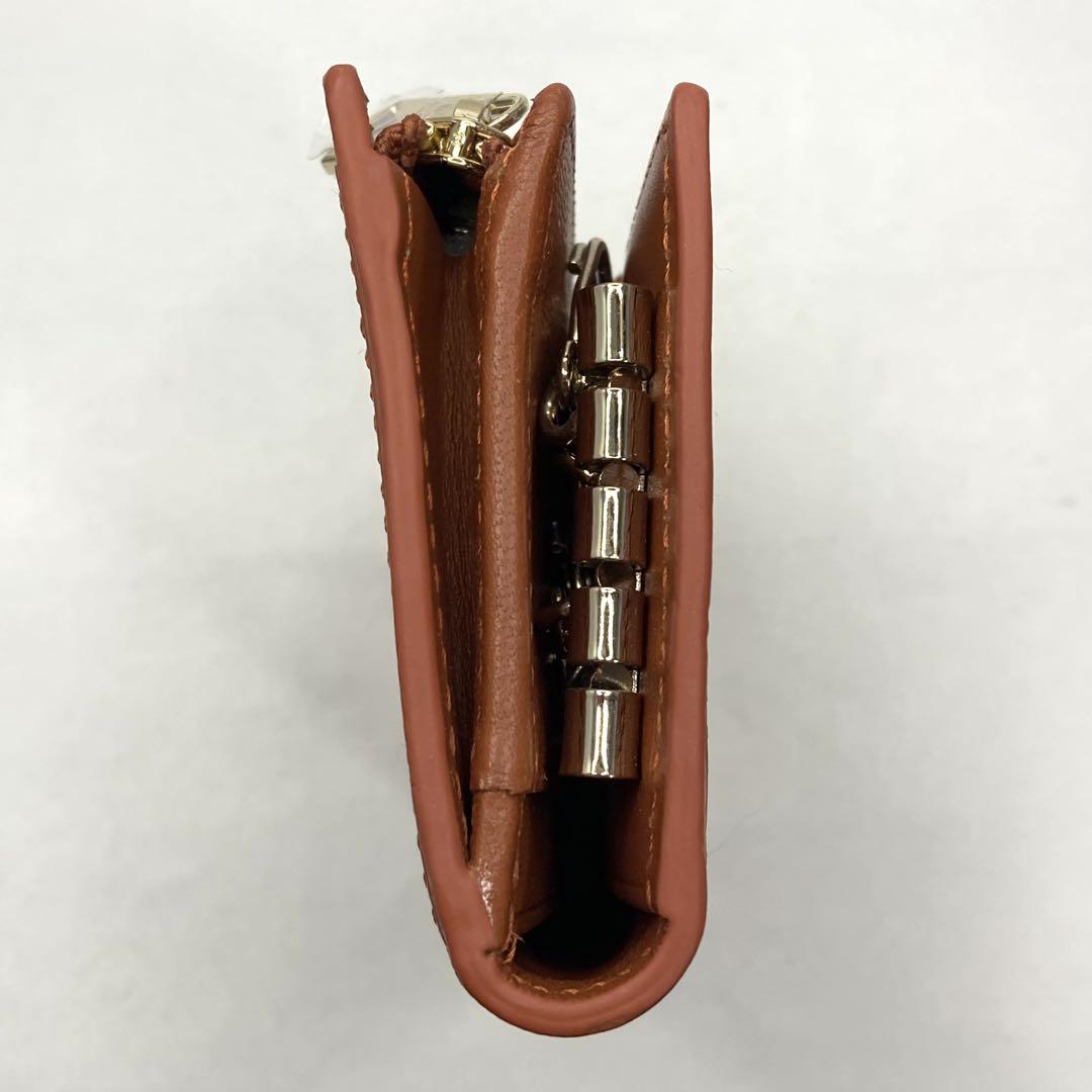 新品 ポールスミス キーケース ストライプインセット 本革 レザー レンガ 未使用 ポールスミス キーケース ストライプインセット 本革