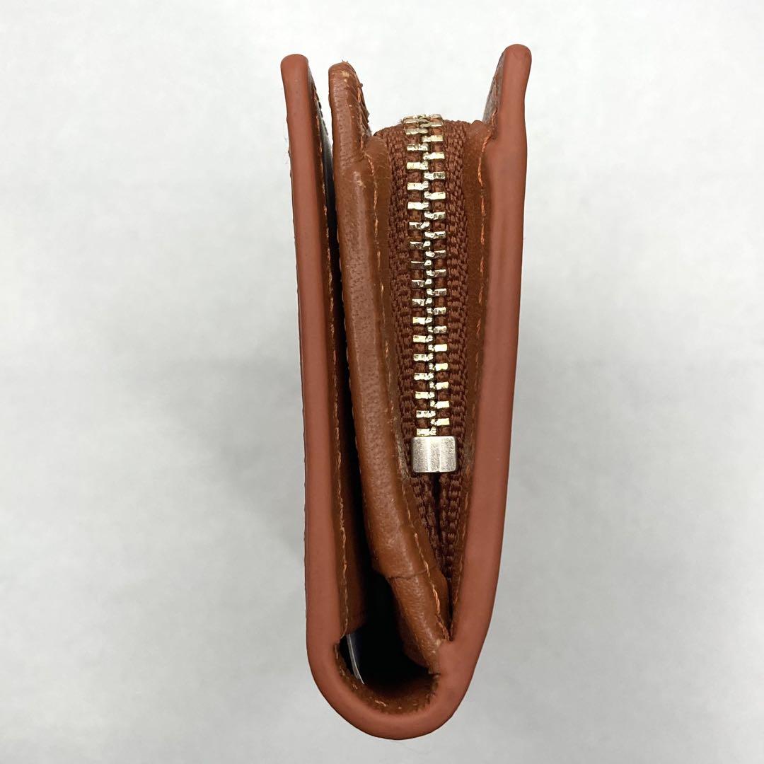 未使用 ポールスミス キーケース ストライプインセット 本革 レザー レンガ