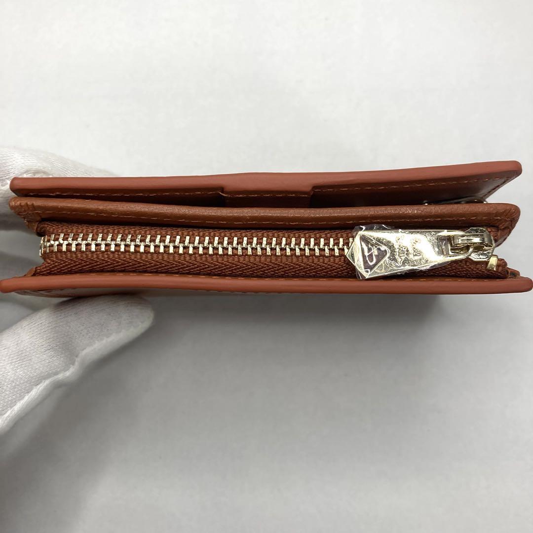 未使用 ポールスミス キーケース ストライプインセット 本革 レザー レンガ