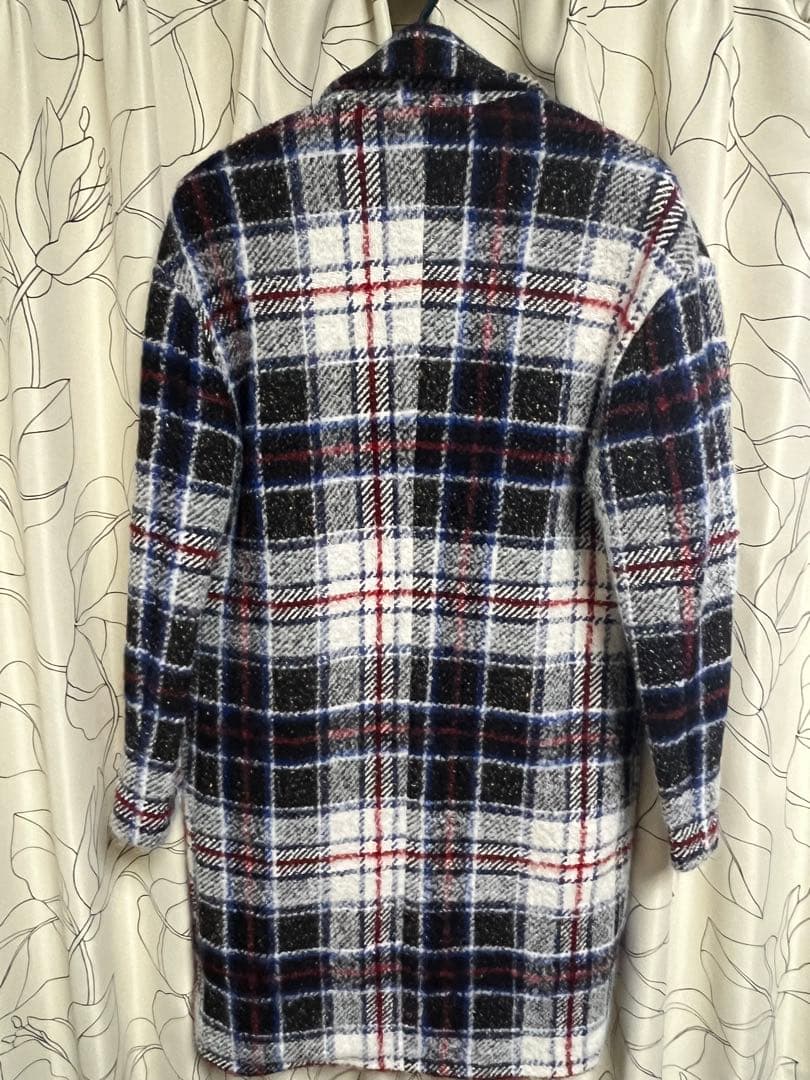 チェック柄 ウール混紡