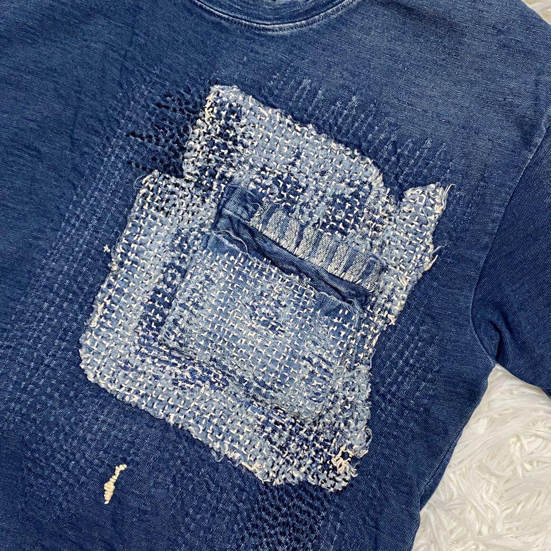 KAPITAL キャピタル BORO 刺し子 インディゴ ポケットTシャツ