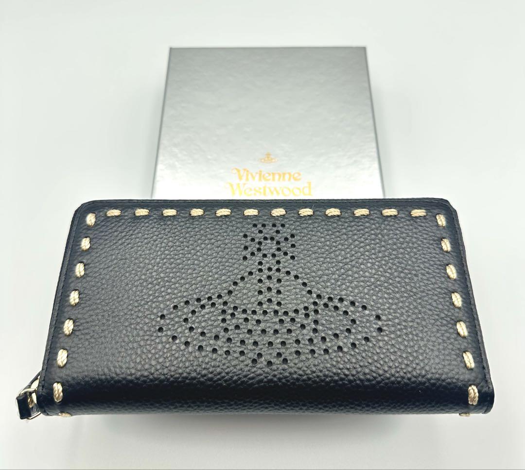 ♥ Vivienne Westwood 長財布 パンチングオーブ 黒
