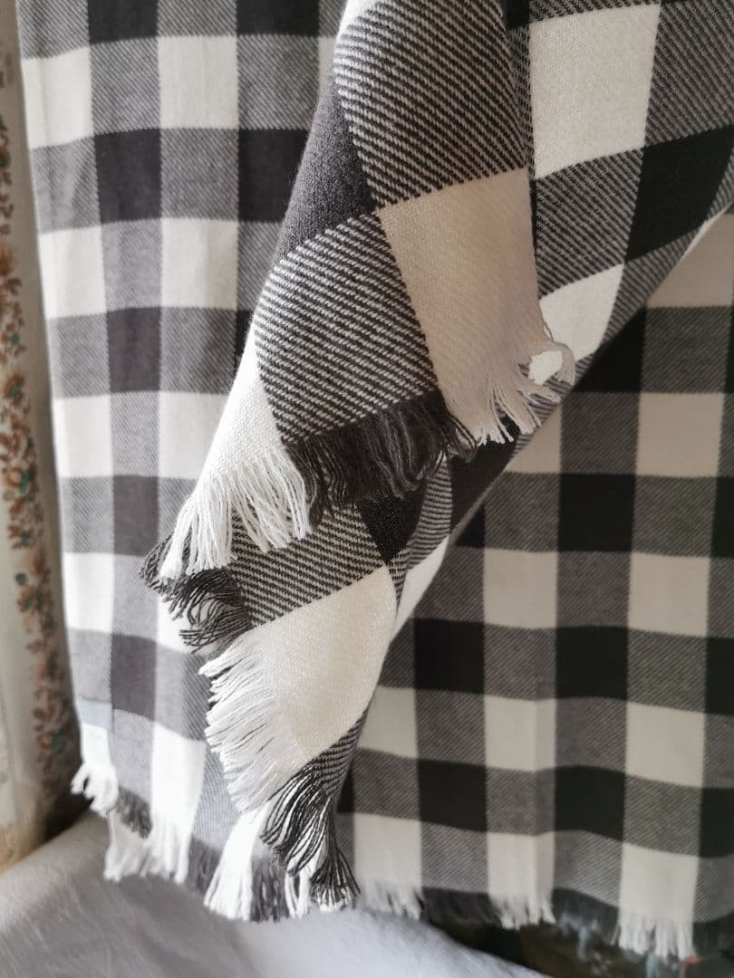 マーガレットハウエル カシミヤ70 ブロックチェックタータン 超大判ショールMARGARET HOWELL HOUSEHOLD GOODS