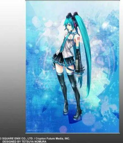初音ミク 特大ウォールスクロール ポスター スクエニ ファイナルファンタジー風