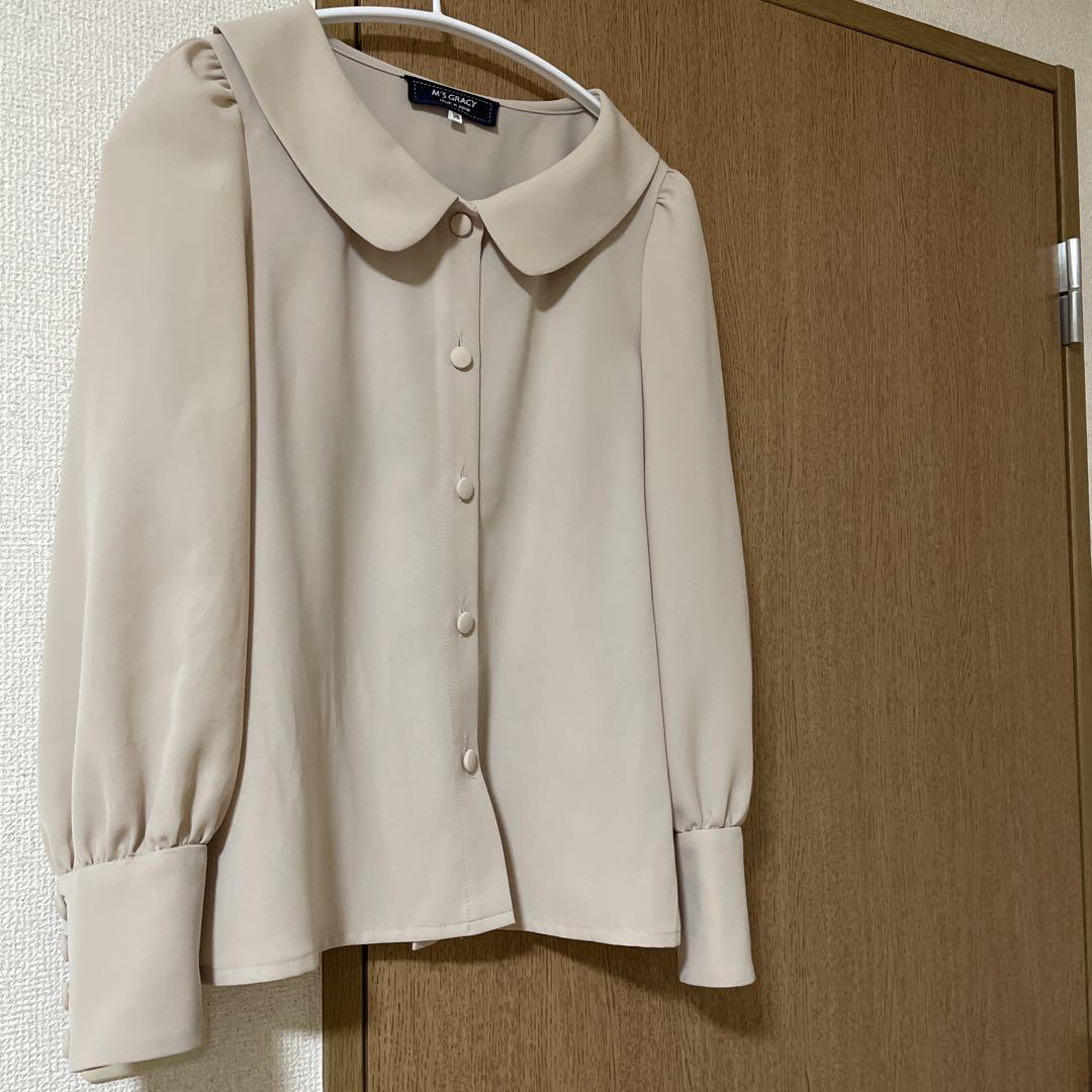 M'S GRACY エムズグレイシー　長袖　トップス 38 美品 エムズグレイシー MS GRACY ベージュ 長袖シャツ 38 M