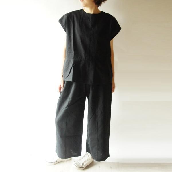 SUNVALLEY サンバレー リネン コットン 綿 麻 ベスト 平織 2WAY タック フレンチスリーブ ブラウス プルオーバー SK5029234 sunvalley 服 大人の ナチュラル SUNVALLEY 綿 麻 ベスト 平織 2WAY フレンチスリーブ ブラウス