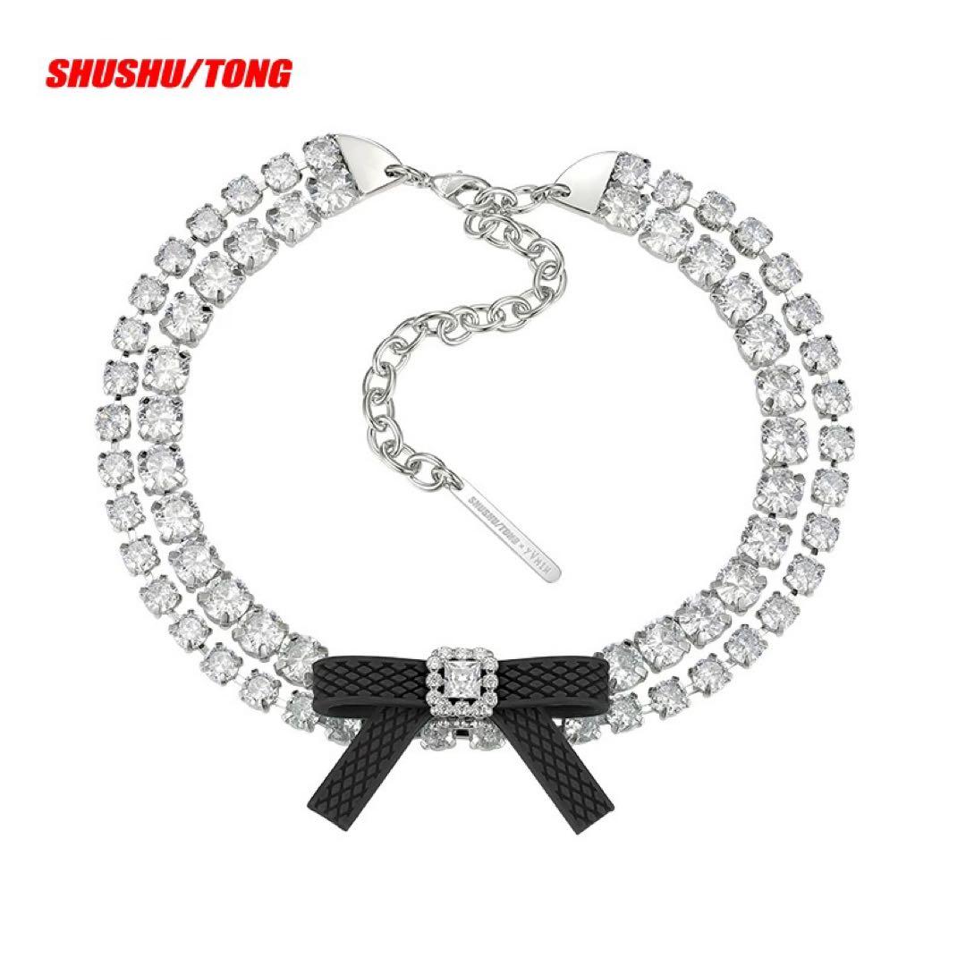 YVMIN X SHUSHUTONG / Rubber Bow Gemstone Necklace