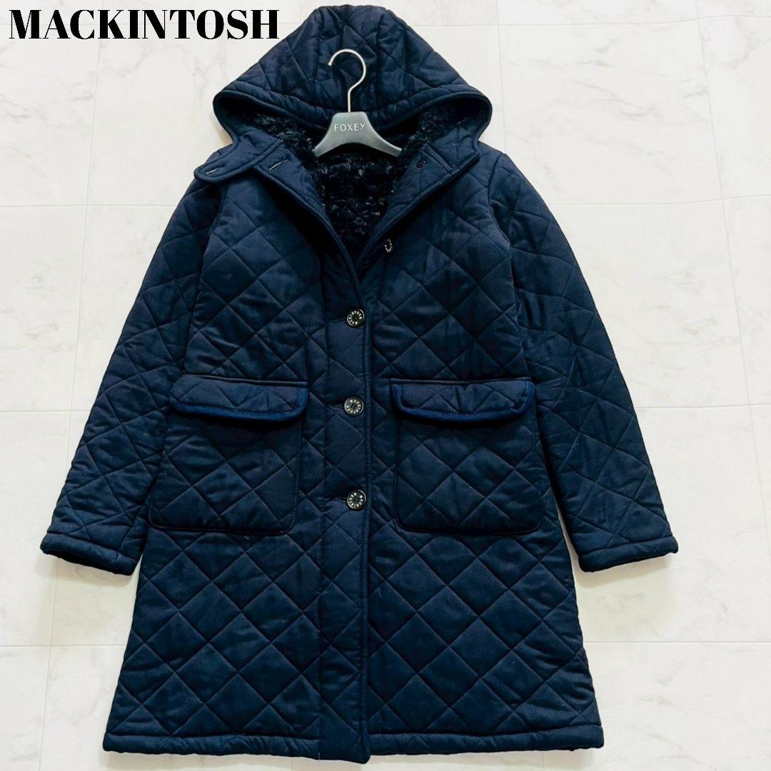 マッキントッシュ ウール グランジキルティングフーデッドコート 紺S Mackintosh