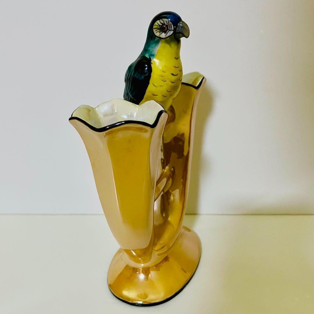 【オールドノリタケ/鳥/二輪挿し/花瓶】アールデコ/ラスター彩/フラワーベース オールドノリタケ/鳥/二輪挿し/花瓶】アールデコ/ラスター彩