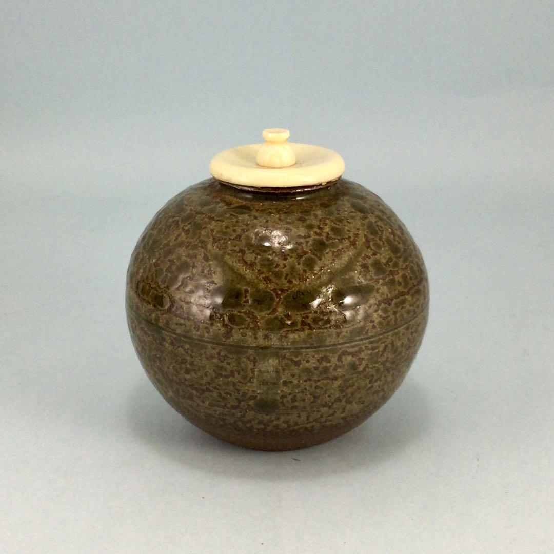 尾中窯　市野克(二代 市野信水)造　丹波飾美品　共箱　茶道具　送料込 丹波焼四耳飾壺 尾中窯 市野克（二代市野信水）造 共箱 : 茶道具
