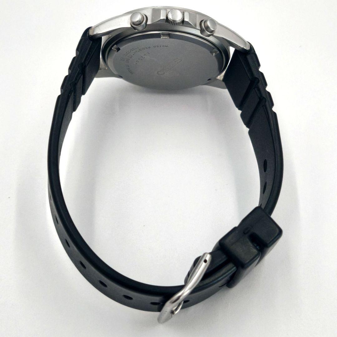 SEIKO セイコー クロノグラフ 腕時計 シルバー ダイバー 100M 黒 稼働】セイコー 腕時計 ダイバー クロノグラフ 100M 電池新品