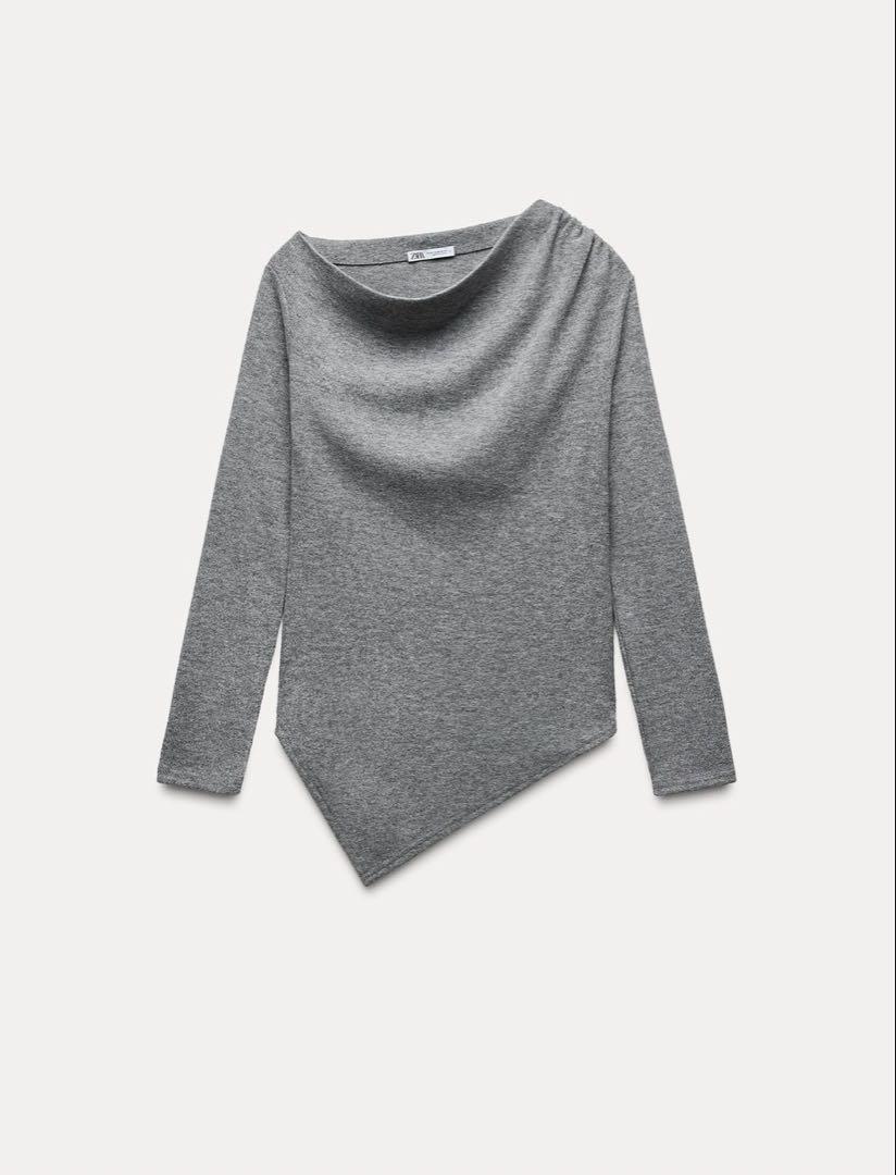 ✨新品タグ付き✨zara ソフトアシンメトリートップス ✨新品タグ付き✨zara ソフトアシンメトリートップス - トップス