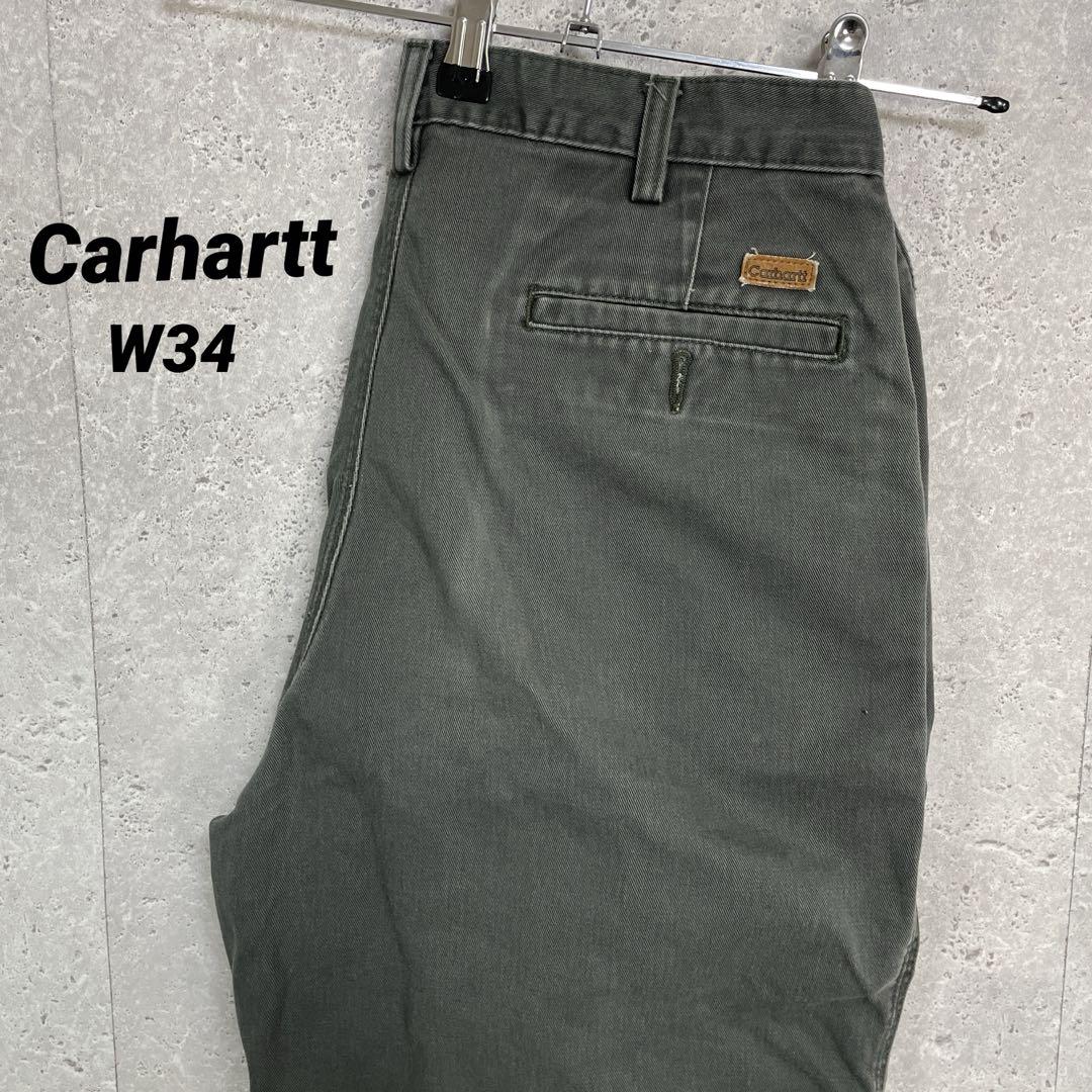 カーハート　ハーフパンツ　2タック　オリーブカラー　W34