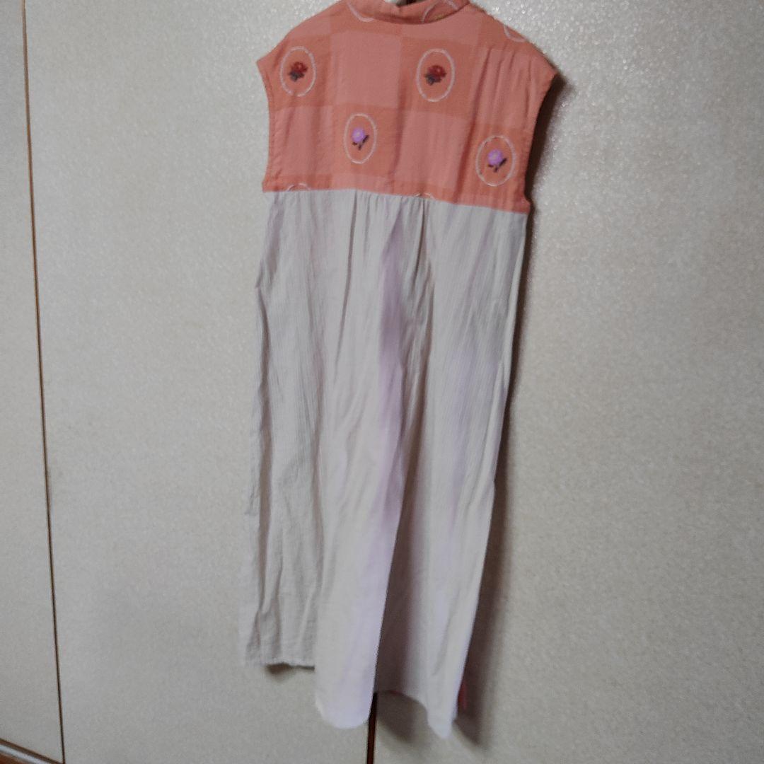 SUPER HAKKA ノースリーブお花刺繍シャツワンピース SUPER HAKKA ノースリーブお花刺繍シャツワンピース - メルカリ