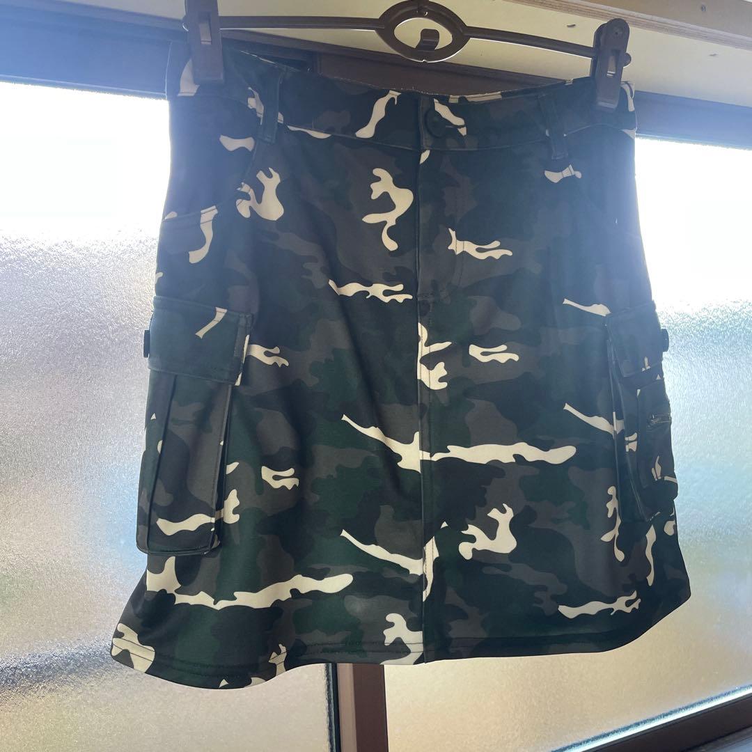 迷彩柄ミニスカート ストレッチ素材