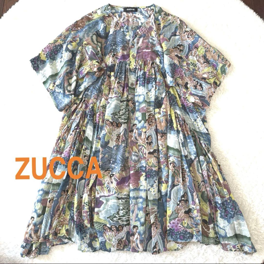 ズッカzucca アロハボイル 変形ワンピ-ス M ハワイアン
