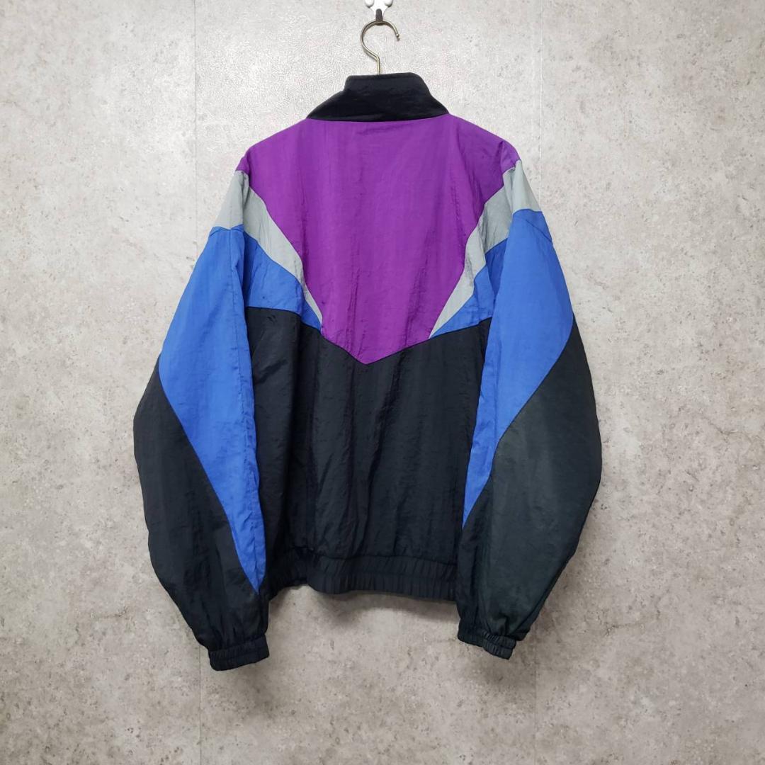 古着 リーボック ナイロンジャケット 刺繍ロゴ マルチカラー 90s