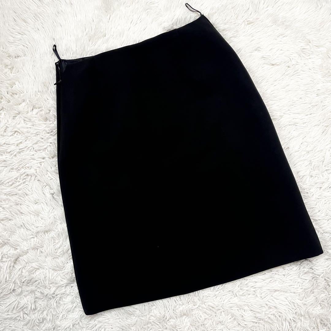 極美品】PRADA プラダ スカート ブラック 40 膝丈 マキシ丈