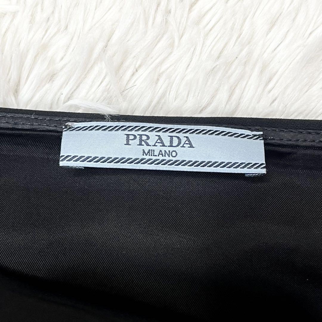極美品】PRADA プラダ スカート ブラック 40 膝丈 マキシ丈