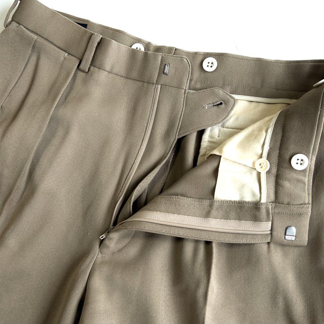 【美品】 ラルフローレン　スラックス　ウール　ツータック 日本製　ベージュ　85