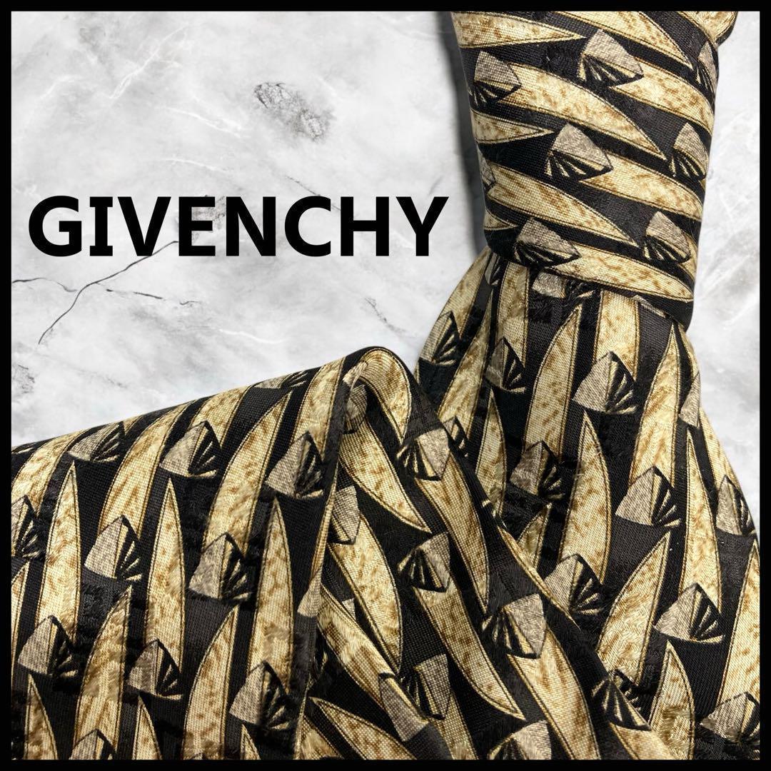 GIVENCHY ジバンシー ネクタイ 黒系 総柄 光沢感あり - メルカリ