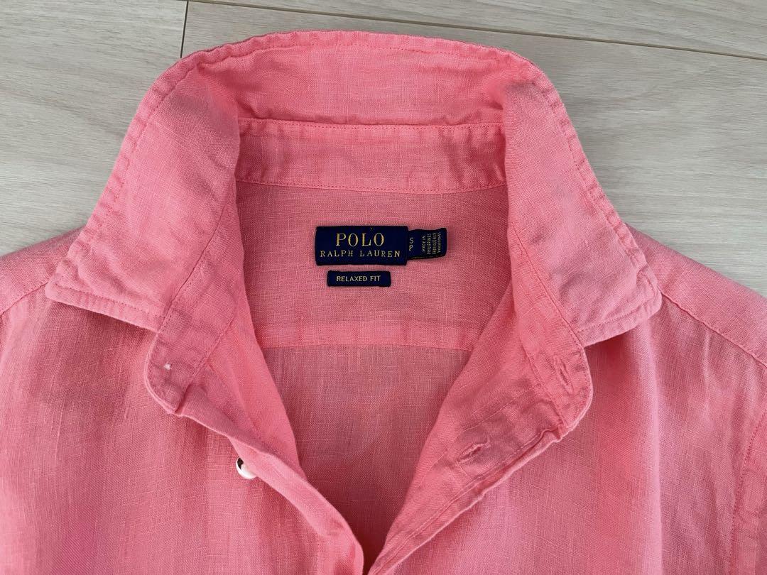 POLO RALPH LAUREN(ポロラルフローレン)：リネンシャツ　ピンク