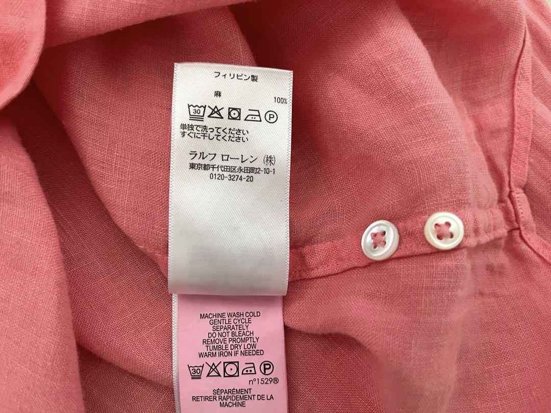 POLO RALPH LAUREN(ポロラルフローレン)：リネンシャツ　ピンク
