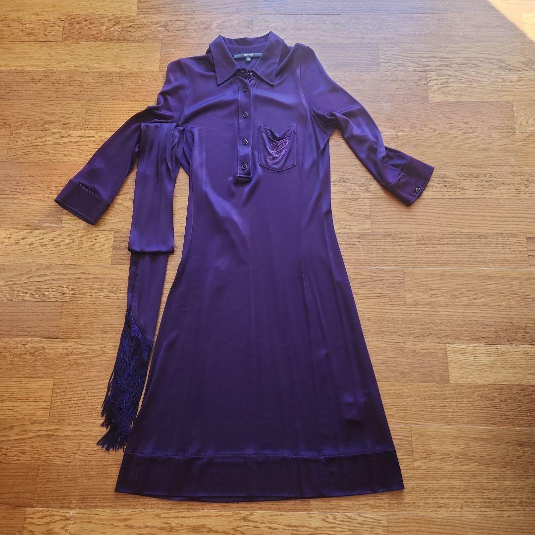 GUCCI パープル ひざ丈ワンピース XSXS SS GUCCI