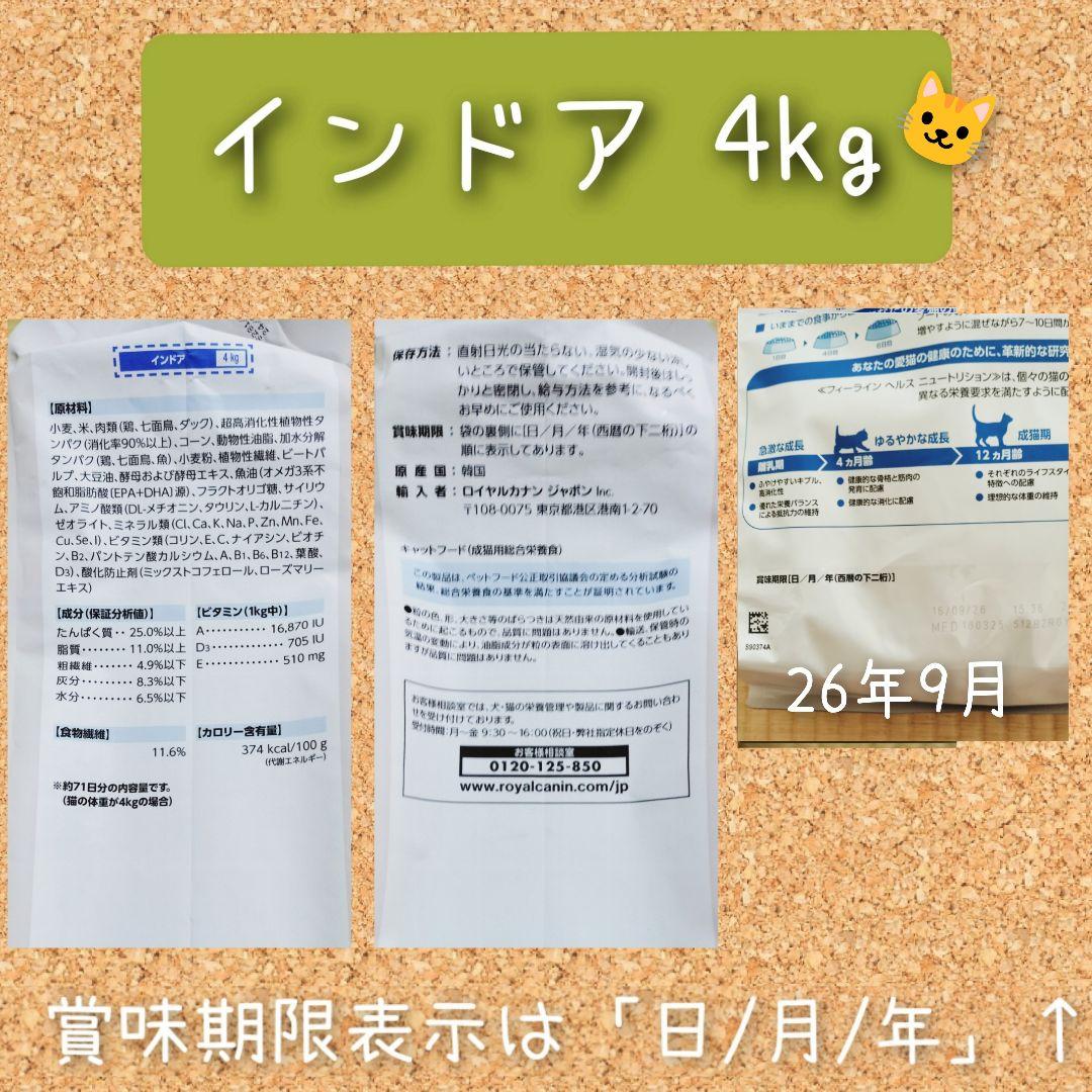 ロイヤルカナン猫用　インドア　4kg×1袋