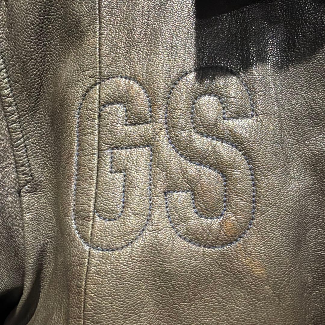 G-STAR GS刺繍レザージャケット ヴィンテージS G-STAR WWW_SHINETEETH_COM