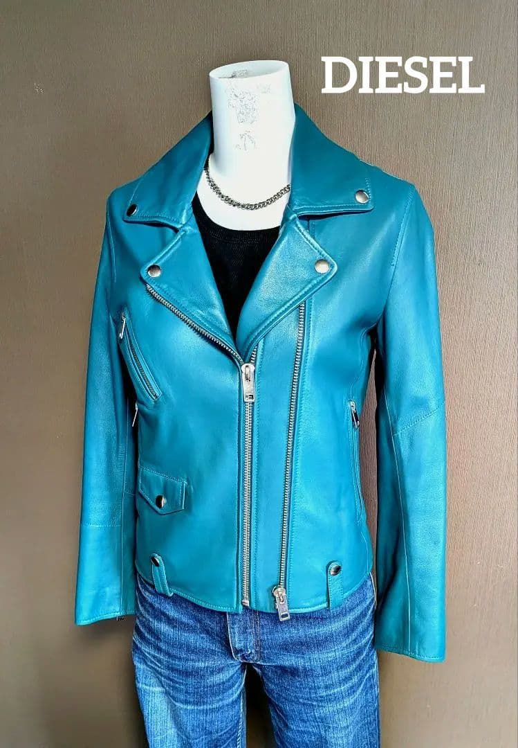 Vintage グランジ DIESEL レザーライダースジャケット ジャンパーS DIESEL