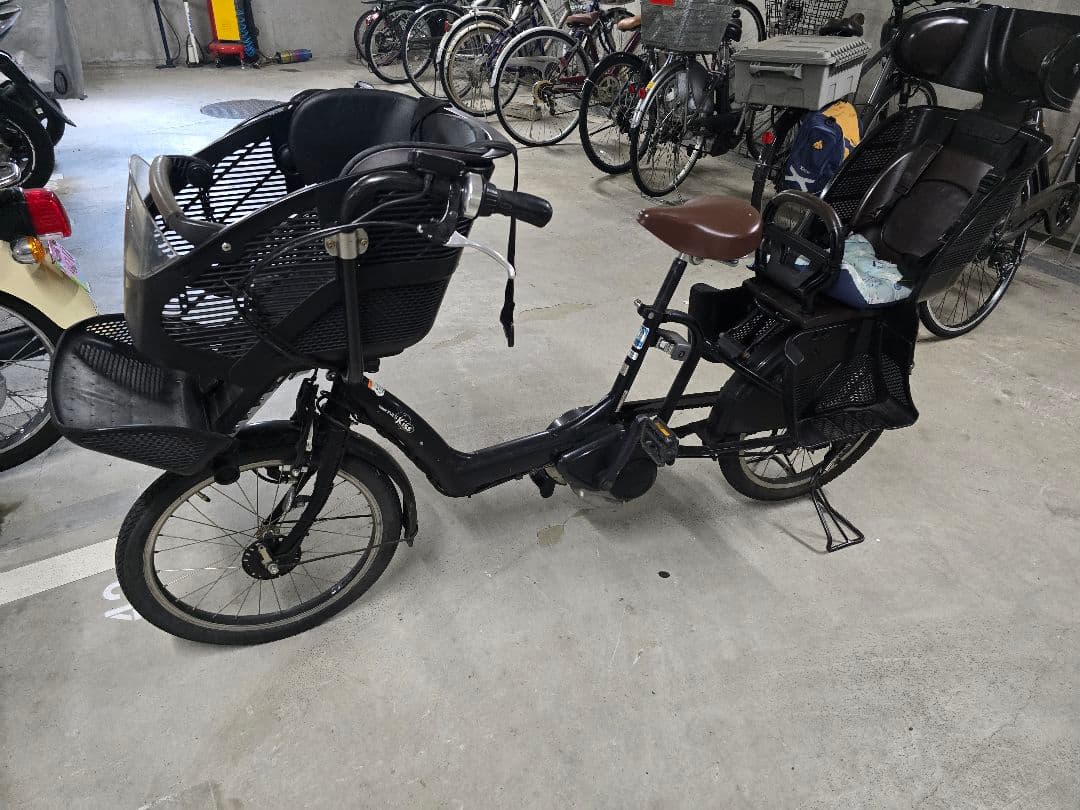引き取り限定 東京 電動自転車 ヤマハ pass kiss 前後チャイルドシート