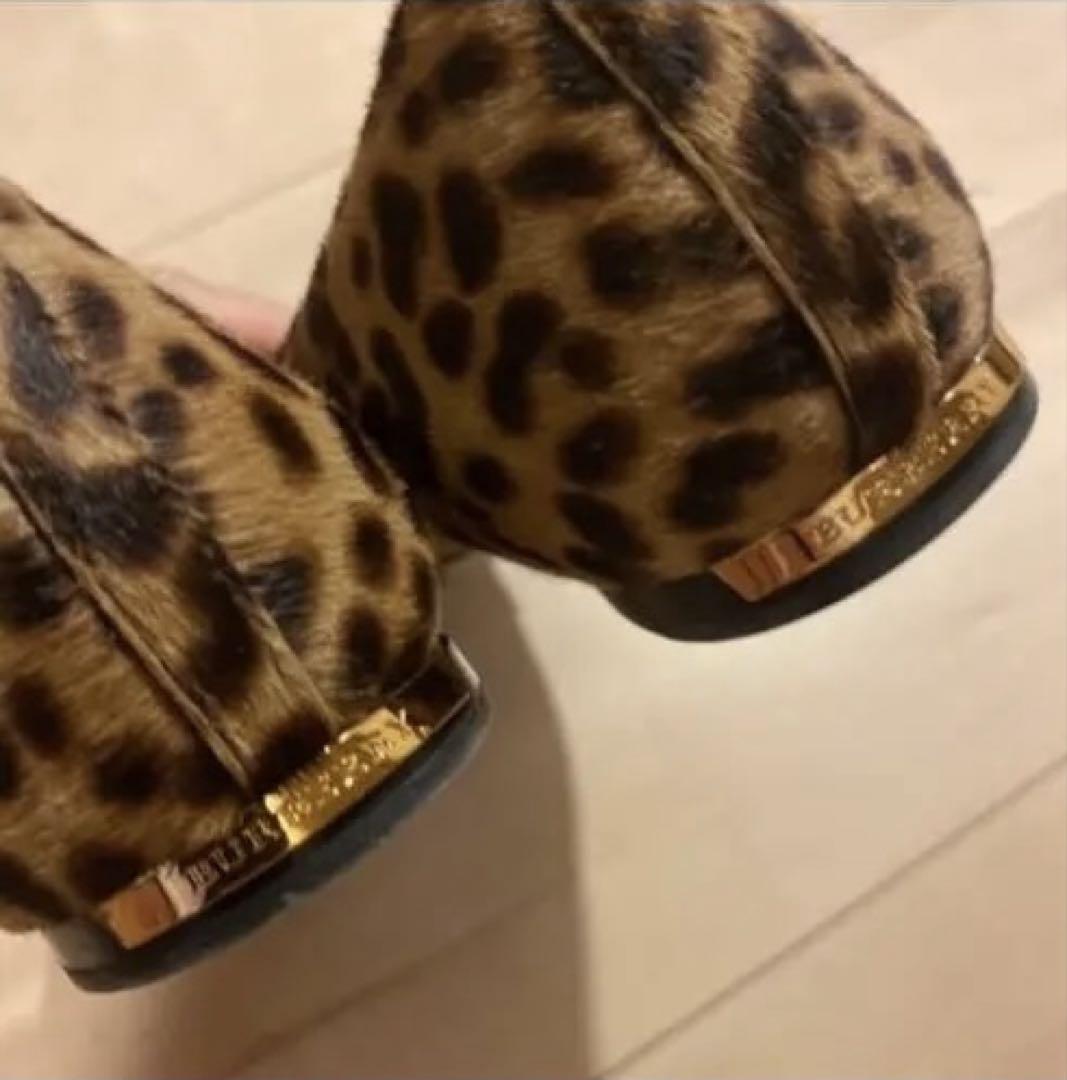 BURBERRY ヒョウ柄 ローファー バレエシューズ
