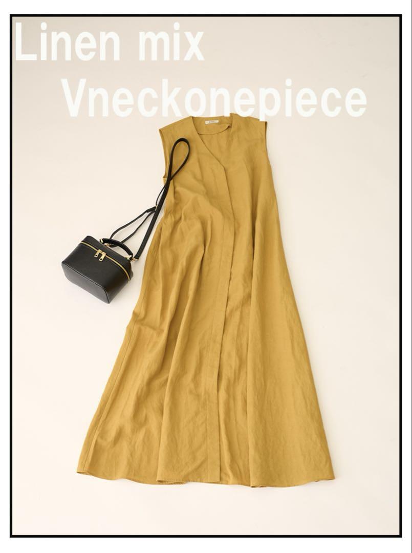 journal standard リネンミックスVネックワンピース　　36