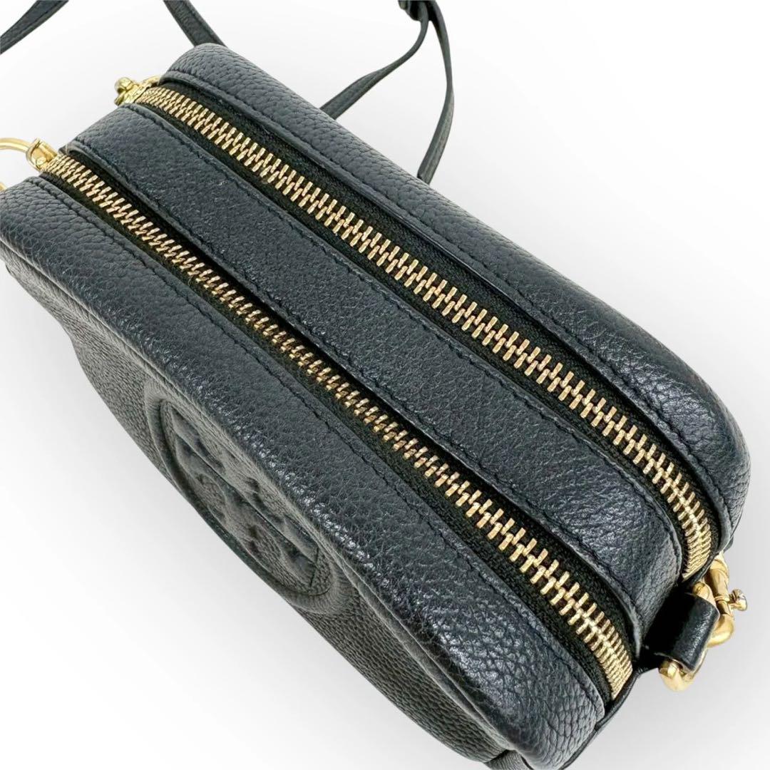 美品✨TORY BURCH レザー ショルダーバッグ 斜め掛け ポシェット 黒