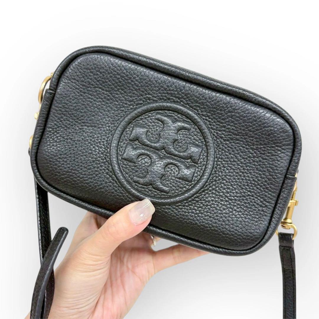 美品✨TORY BURCH レザー ショルダーバッグ 斜め掛け ポシェット 黒