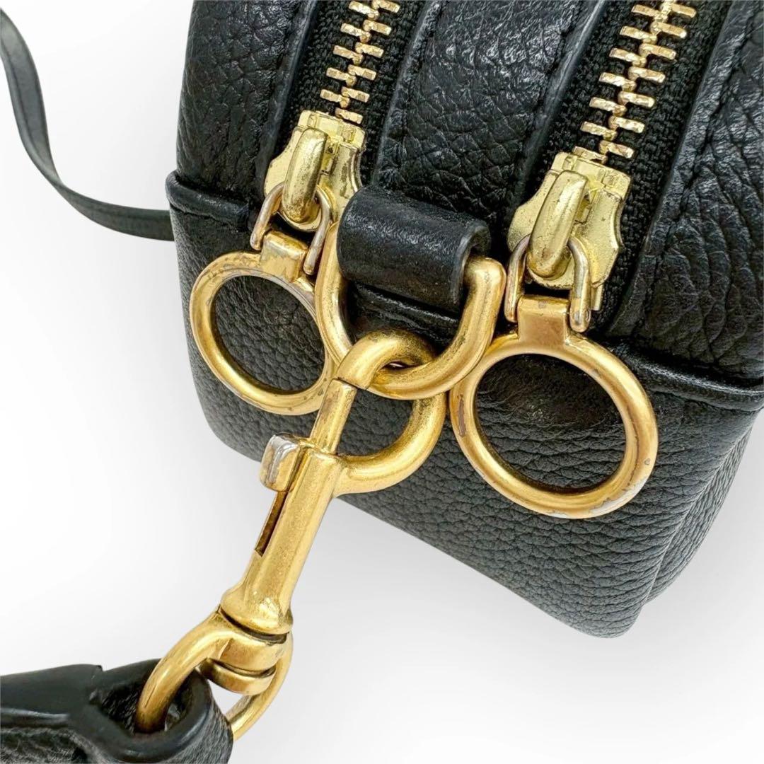 美品✨TORY BURCH レザー ショルダーバッグ 斜め掛け ポシェット 黒