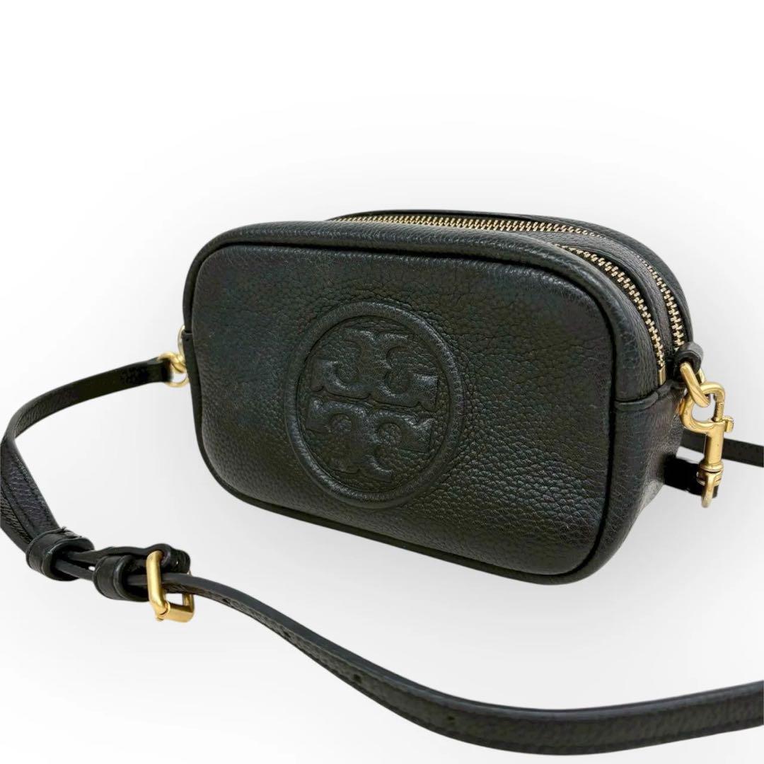 美品✨TORY BURCH レザー ショルダーバッグ 斜め掛け ポシェット 黒