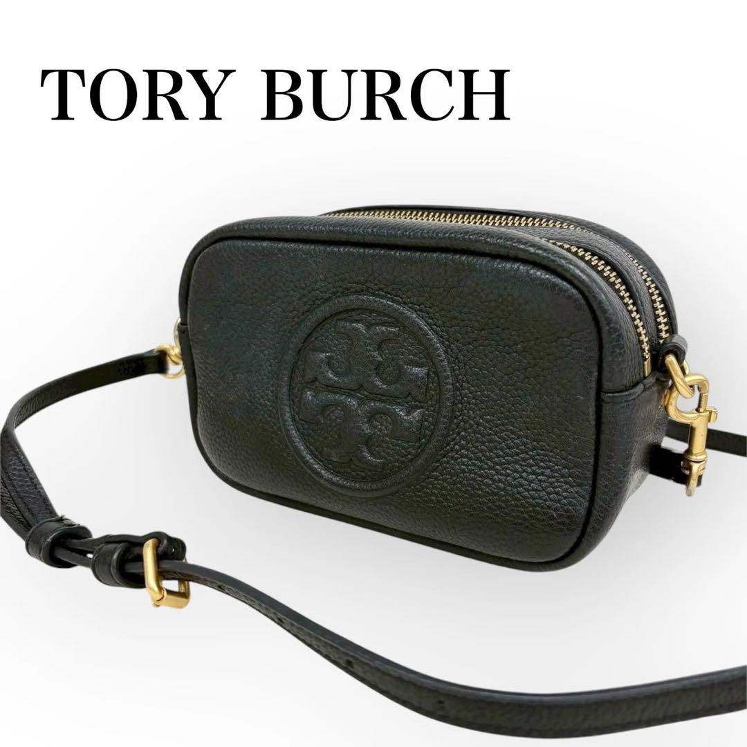 美品✨TORY BURCH レザー ショルダーバッグ 斜め掛け ポシェット 黒