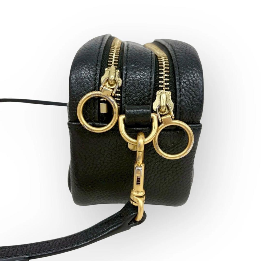美品✨TORY BURCH レザー ショルダーバッグ 斜め掛け ポシェット 黒