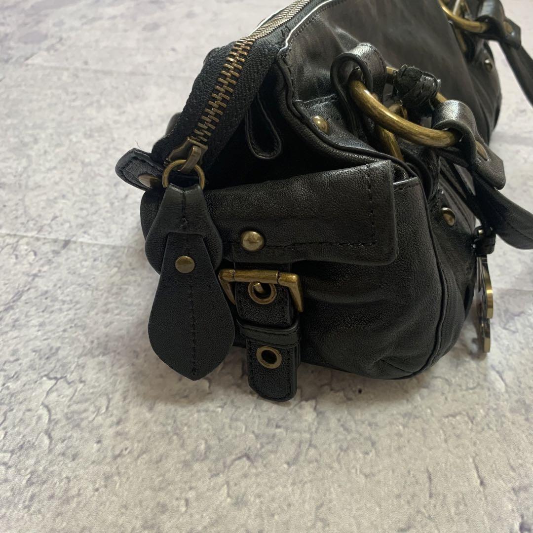 バッグ 00s Leather gimmick design handbag y2k