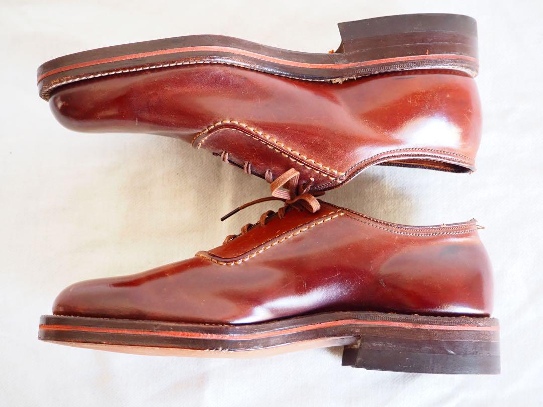 靴 50s Florshim custom cordovan plain toe