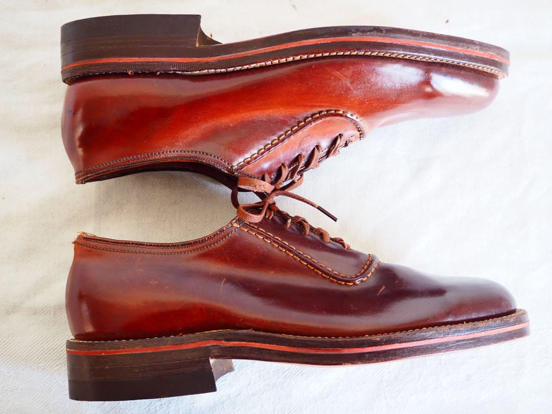 靴 50s Florshim custom cordovan plain toe